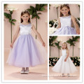 Hot Sale Purple White A Line Organza Flower Girl Dress (XZ584)